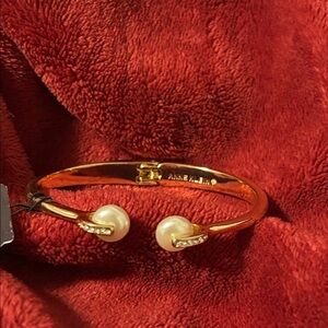 Anne Klein Gold Bracelet with Pearl Accents